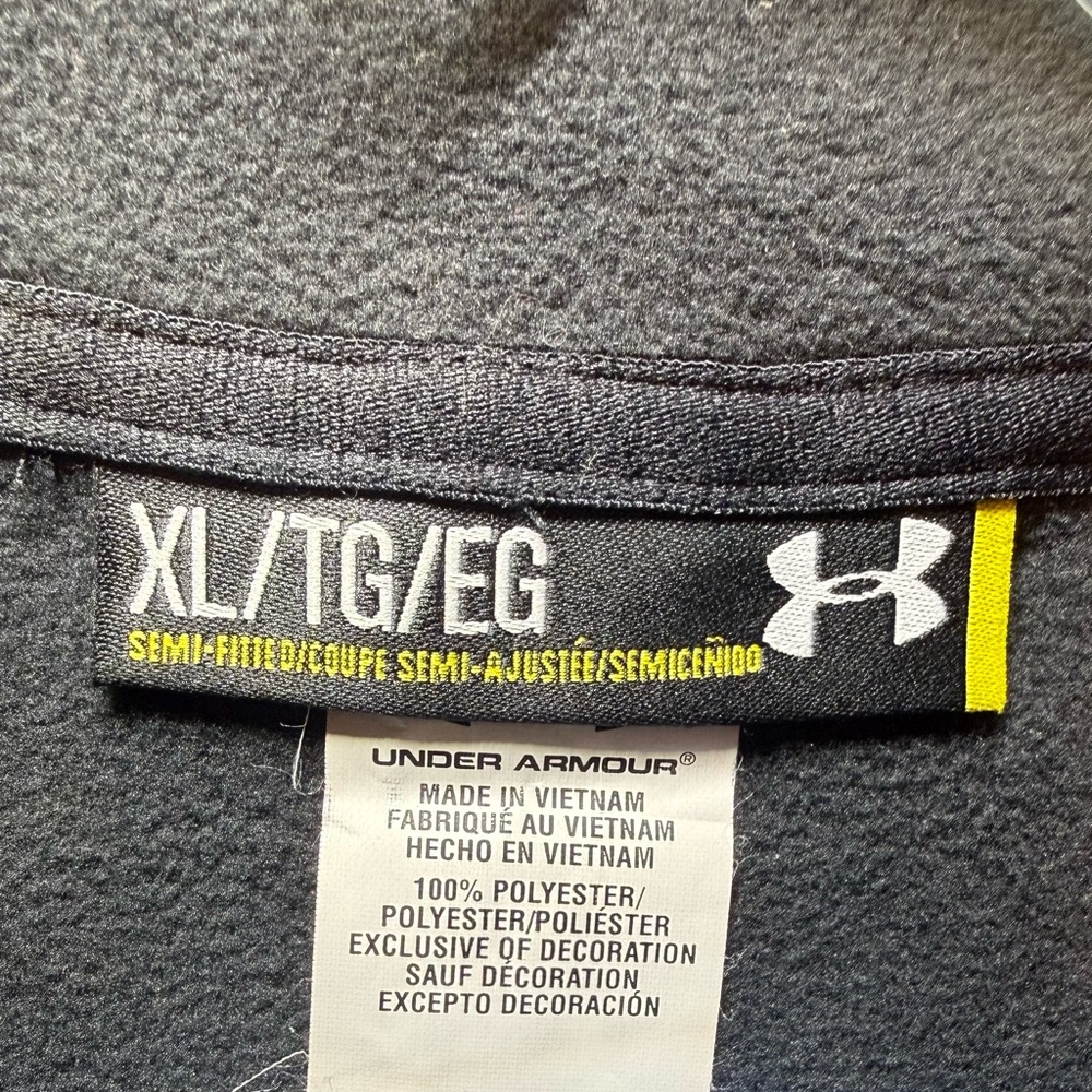 NWT Under Armour Black Rival Fleece Quarter Zip Pullover XL - Kangaroo Pocket - Picture 7 of 8